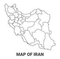 Outline Iran Map With borders of region illustration vector