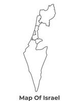 Outline Israel Map With borders of region illustration vector