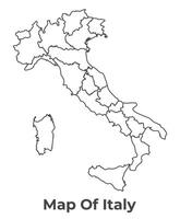 Outline Italy Map With borders of region illustration vector
