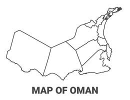 Outline Oman Map With borders of region illustration vector