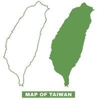 Simple Taiwan Outline flat map style illustration set vector
