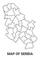 Outline Serbia Map With borders of region illustration vector