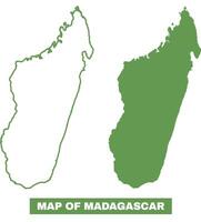 Simple Madagascar Outline flat map style illustration set vector