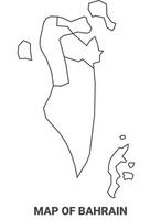 Outline Bahrain Map With borders of region illustration vector