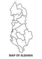 Outline Albania Map With borders of region illustration vector