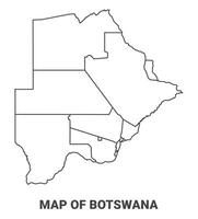 Outline Botswana Map With borders of region illustration vector