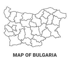 Outline Bulgaria Map With borders of region illustration vector