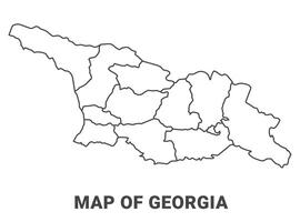 Outline Georgia Map With borders of region illustration vector