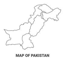 Outline Pakistan Map With borders of region illustration vector
