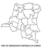 Outline Democratic Republic of Congo Map With borders of region illustration vector