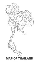 Outline Thailand Map With borders of region illustration vector
