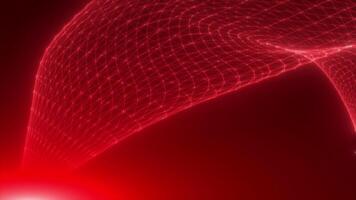 Red color modern glowing mesh futuristic dark abstract background video