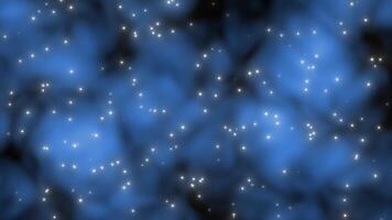 Royal blue color glowing flickering star cloud textured abstract design loop able particles background video
