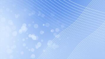 Royal blue color simple wavy repeating lines with bokeh Particles abstract design modern background video