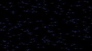 Royal blue color tiny small glowing and flickering particles slowly moving on black background video