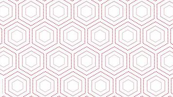 Red color simple and elegant hexagon shapes element modern loop able background video