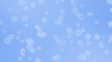 Royal blue color slowly moving elegant and simple flowers with square shapes geometrical background, floral pattern modern background video