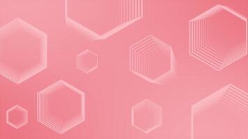 Red color simple and classy slowly moving 3d hexagonal shapes minimal geometrical background for presentation video