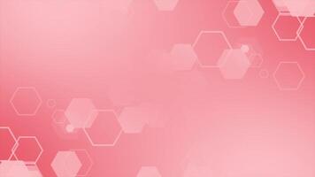 Red color simple and classy slowly moving hexagonal shapes minimal geometrical background for presentation video