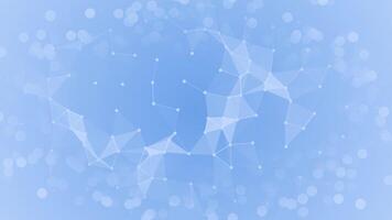 Royal blue color modern plexus dots and lines abstract design with bokeh particles futuristic background video