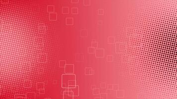 Red color rotating circular dots with moving square shapes modern geometrical background video