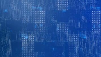 abstract technology dark background with random dots and grid. data, hi-tech futuristic background video