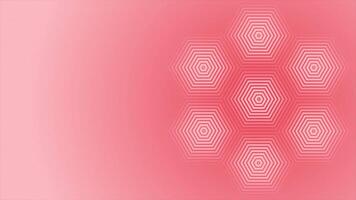 Red color simple and classy slowly moving hexagonal shapes minimal geometrical background for presentation video