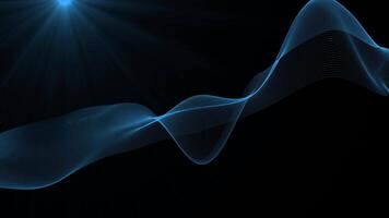 Abstract Royal blue glowing Line Particles Wave dark Background . Abstract pattern futuristic hi-tech Particles with optical flares loop able Background video