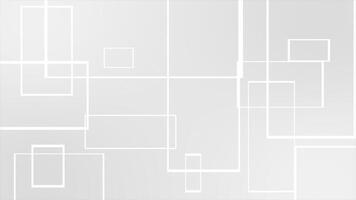 White and Black color square shaped outline wiggling movement modern geometrical loop able background video