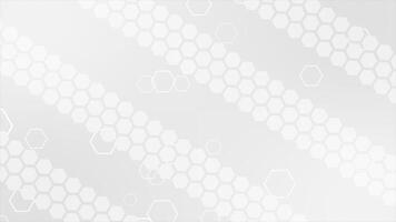 White and Black color moving hexagonal shape modern futuristic geometrical background video