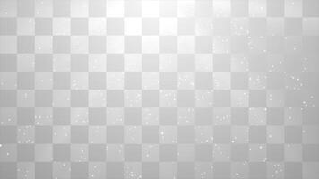 White and Black color small falling particles with light rays check pattern modern design geometrical background video