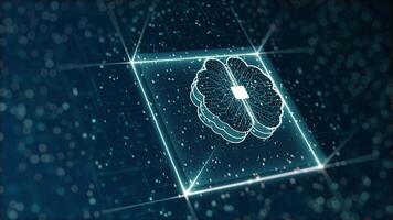 Technology Artificial intelligence brain animation digital data concept. Big Data Flow Analysis. Deep Learning Modern Technologies . Futuristic Cyber video