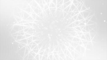White and Black color glowing plexus design with moving bokeh particles abstract background video