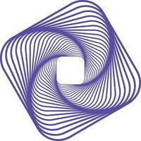 A purple and white logo with a swirl in the middle vector