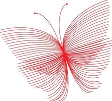 A red butterfly with lines on it vector