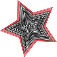 A red and black star with a white background vector