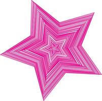 A pink star with lines on it vector