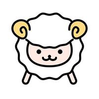 Flat design sheep icon. vector