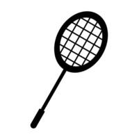 Badminton Racket Silhouette Icon. vector