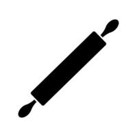 Rolling pin silhouette icon. vector