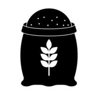 Flour sack silhouette icon. vector