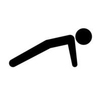 Person doing push up silhouette icon. vector