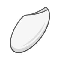 Flat design white rice icon. vector