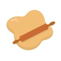 Rolling pin and dough icon. vector