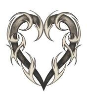 Heart mix graphic tattoo design by hand drawing on paper make graphic . vector
