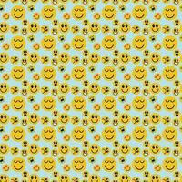 abstract faces with different emotions. Seamless background with various colorful characters. cartoon style. flat design. Set of emoticons for print, paper, fabric. vector