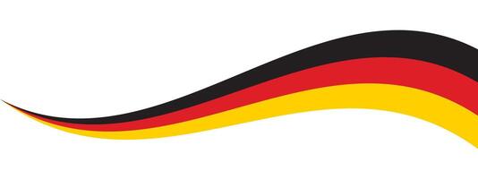 Black, red and yellow colored curved border background, as the colors of Germany flag. Flat design illustration. vector
