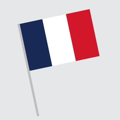 Flat design illustration of the national flag of France.