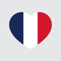 Blue, white and red colored heart icons, as the colors of the national flag of France. Flat design illustration. vector