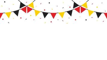 Seamless flag of Germany triangle party bunting with confetti border. Flat design illustration. vector
